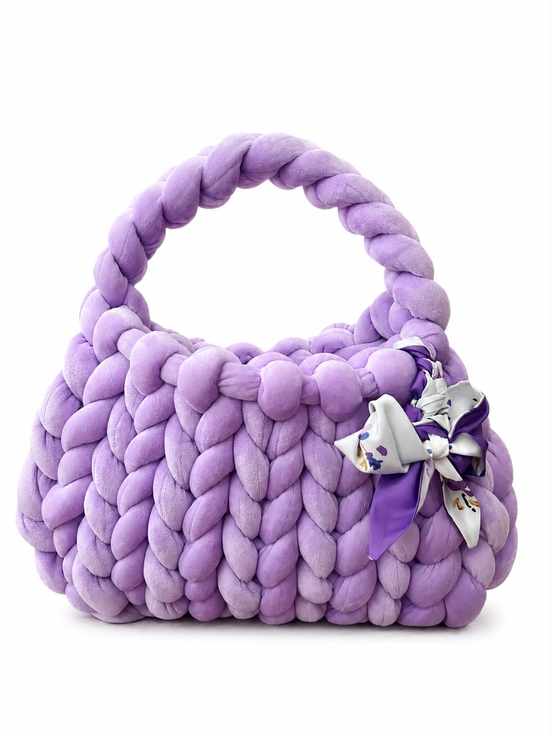ViBo Chunky Bag, plush chunky-yarn crochet bag