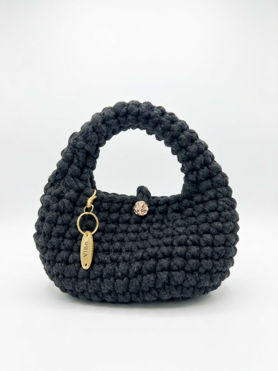 ViBo The Coco Knot, dark crochet bag